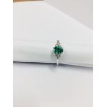 18Ct Emerald Diamond Nanette Cluster Ring,