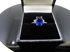 2.40Ct Sapphire And Diamond Ring.