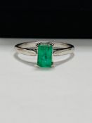 Platinum Emerald Solitaire Ring,