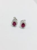 18Ct Ruby & Diamond Stud Earrings,