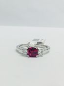 Platinum Ruby Diamond Trilogy Ring,