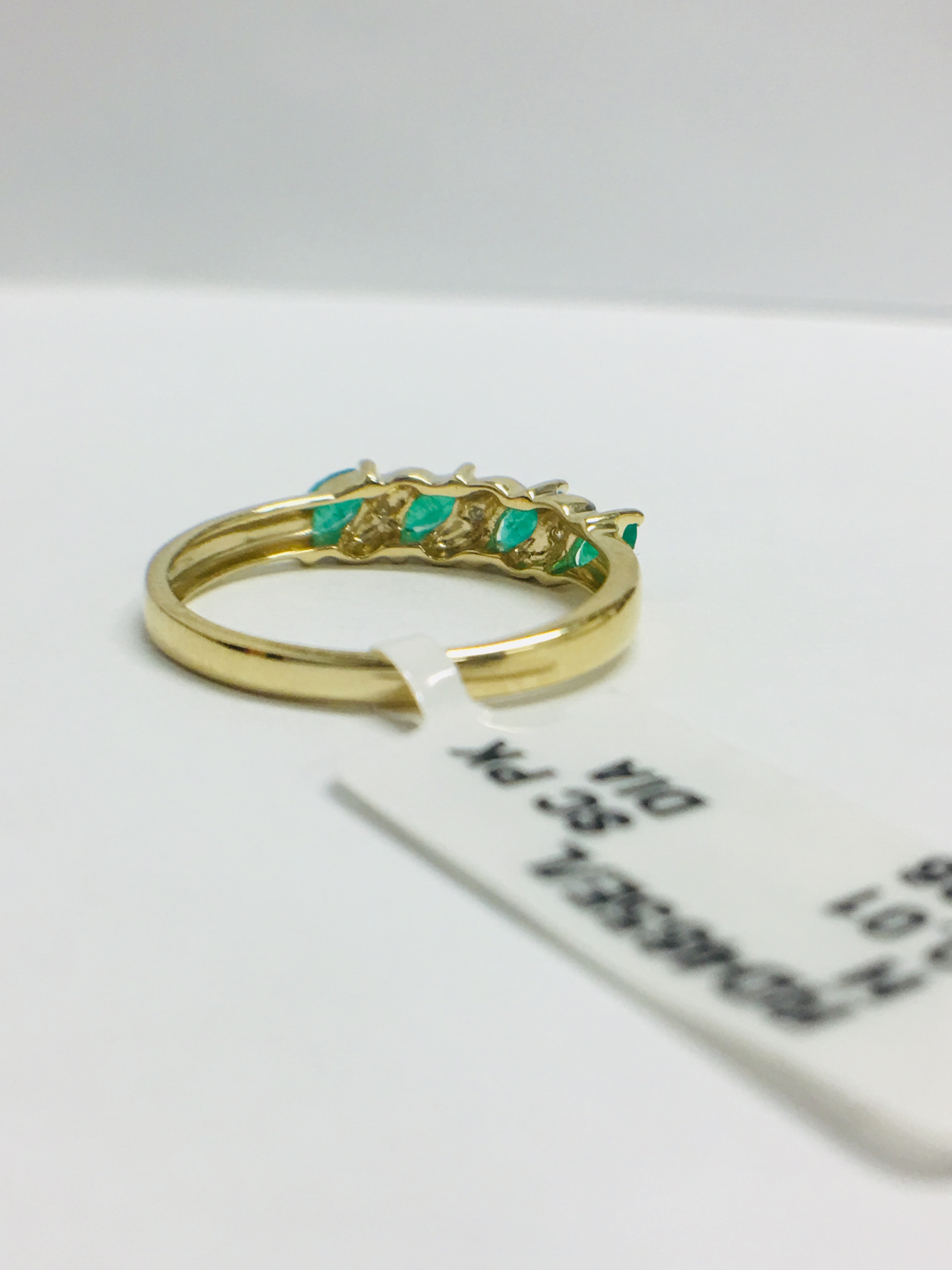 9ct yellow gold emerald and diamond ring - Image 7 of 11