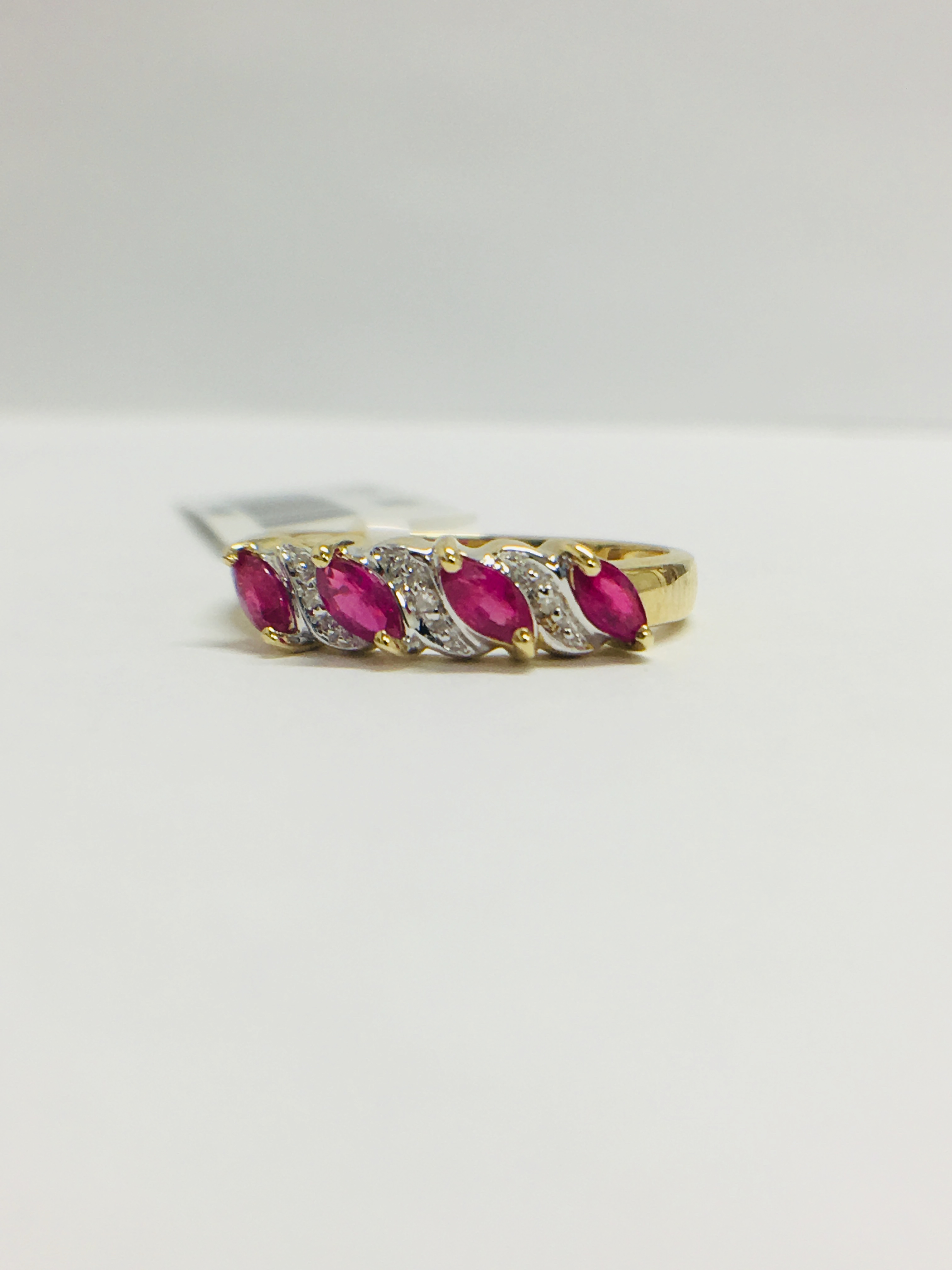 9ct yellow gold Ruby and diamond ring