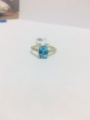 9Ct White Gold Topaz Diamond Dress Ring,