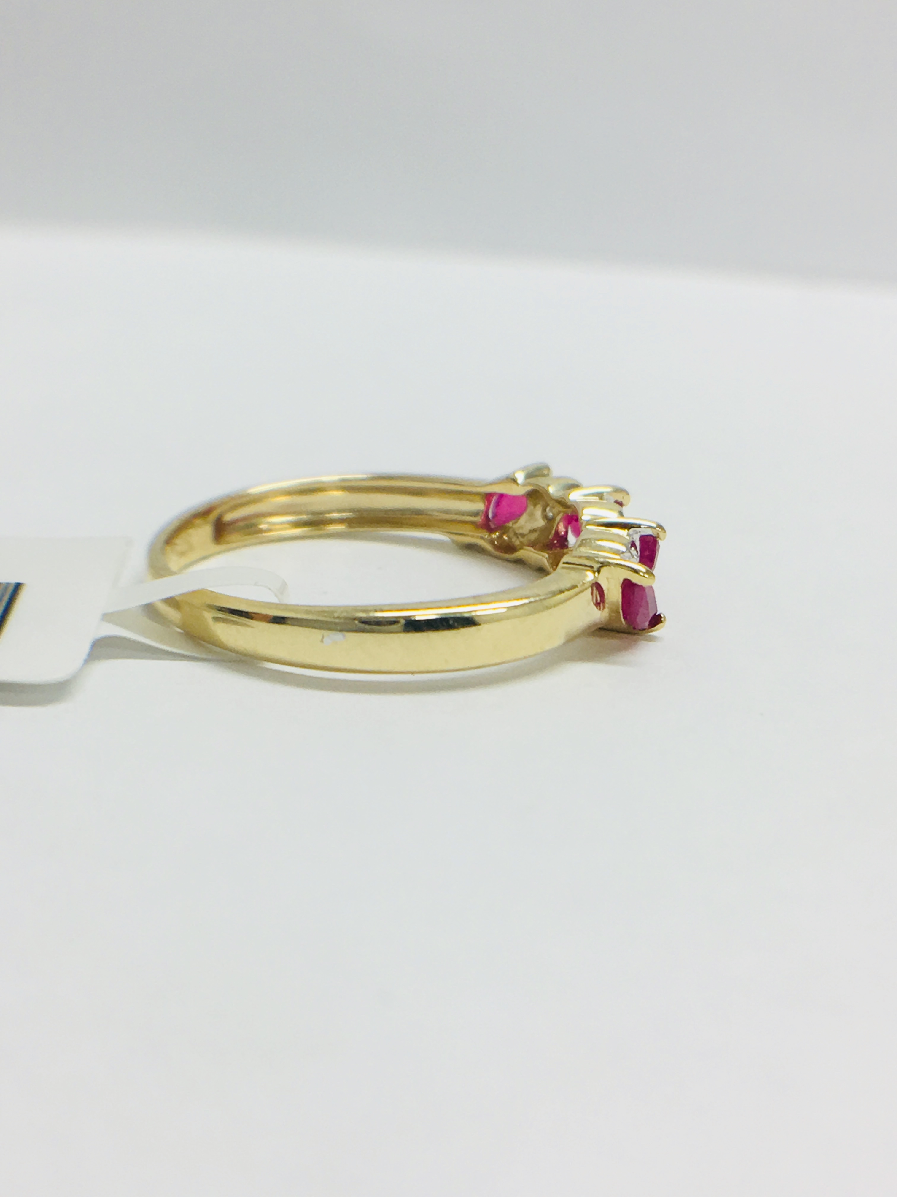 9ct yellow gold Ruby and diamond ring - Image 7 of 10