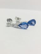 9Ct White Gold Tanzanite Diamond Earrings,