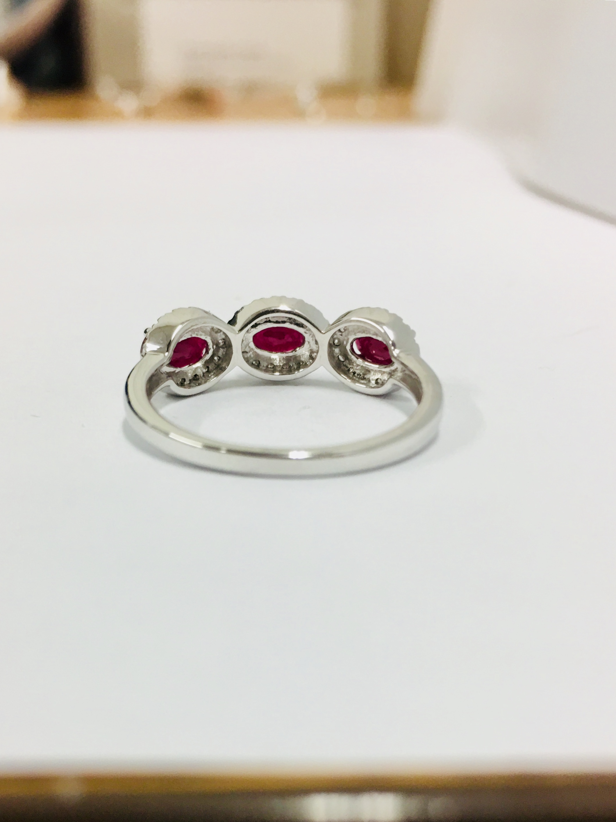 9Ct Ruby Diamond Halo Style Ring , - Image 3 of 4