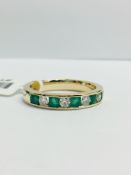 9Ct Emerald Diamond Channel Set Eternity Ring,