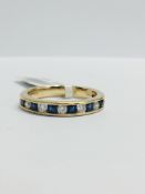 9Ct Yellow Gold Sapphire Diamond Channel Set Eternity Ring,