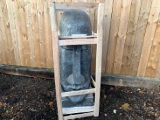 MASSIVE CRATED 5FT TALL EASTER ISLAND STATUE IN SILVER