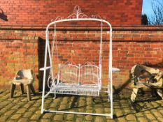 BOXED NEW ORNATE WHITE SWING BENCH