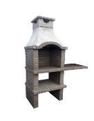 NEW PALLETED GREY BRICK CONTEMPORARY BBQ AND GALVANISED COOKING RACK