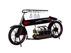 HENDERSON MOTORCYCLE WINE RACK AND GLASS RACK