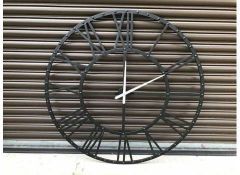 BOXED INDUSTRIAL STYLE MASSIVE 1.2M IRON CLOCK