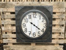 BOXED NEW METAL LARGE INDUSTRIAL CLOCK