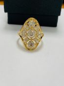 14ct yellow gold diamond ring.