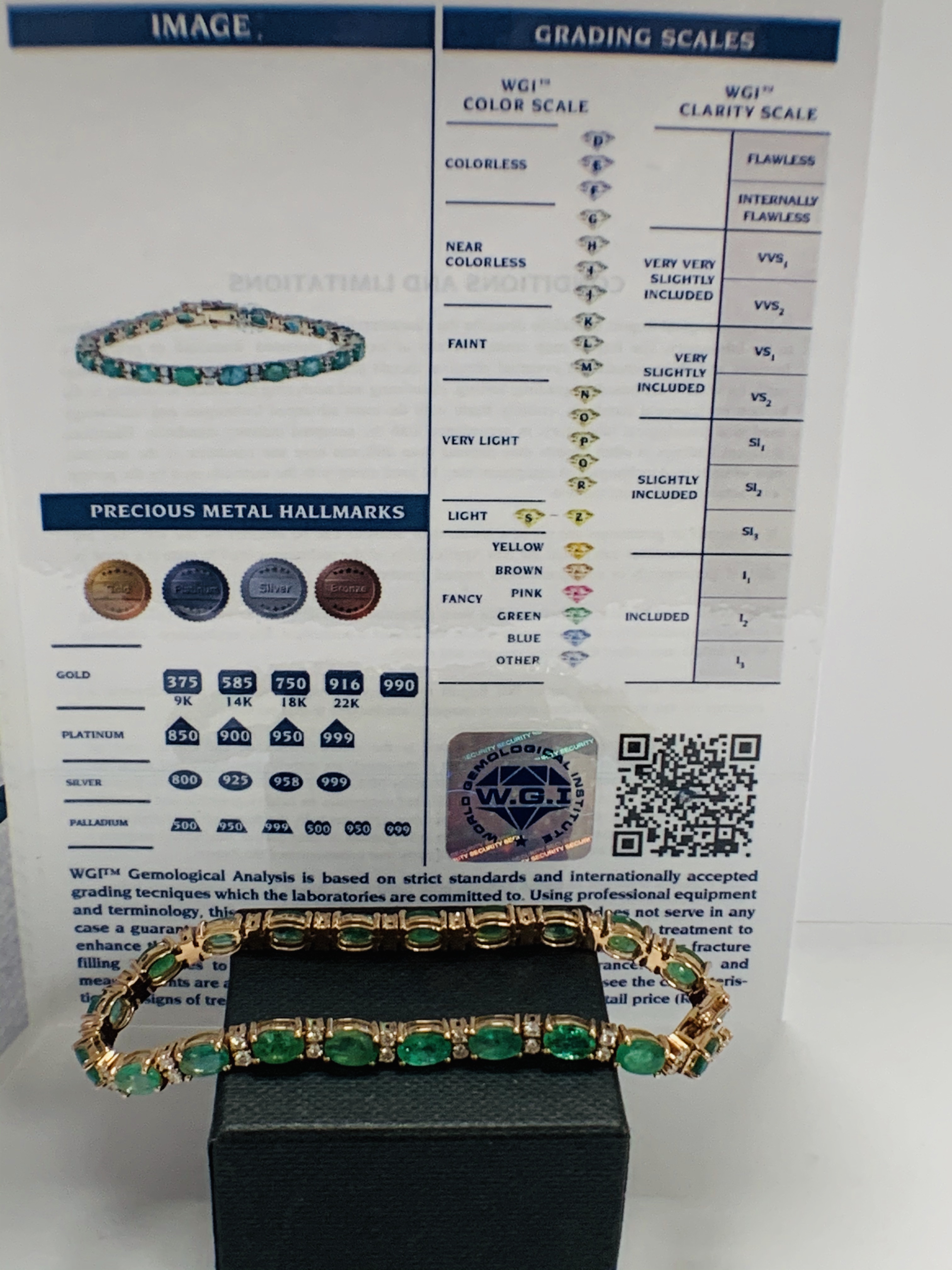 14ct Rose Gold Emerald and Diamond bracelet featuring, 21 oval cut, light green Emeralds (9.03ct TSW - Image 19 of 19