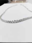 6.50ct Diamond tennis style necklace. 3 claw setting.