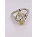 Platinum and 18ct gold diamond ring