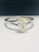 1ct Pearshape Diamond PLatinum Solitaire Ring.