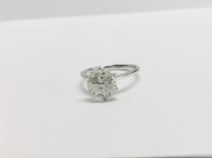 2.41ct Round brilliant cut diamond,I1 clariy h colour (clarity enhanced),platinum 6 claw setting