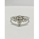 18ct white gold trilogy ring 1.30ct