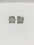2ct diamond solitaire earrings set in 18ct white gold