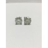 2ct diamond solitaire earrings set in 18ct white gold