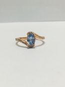 14ct rose gold sapphire and diamond ring
