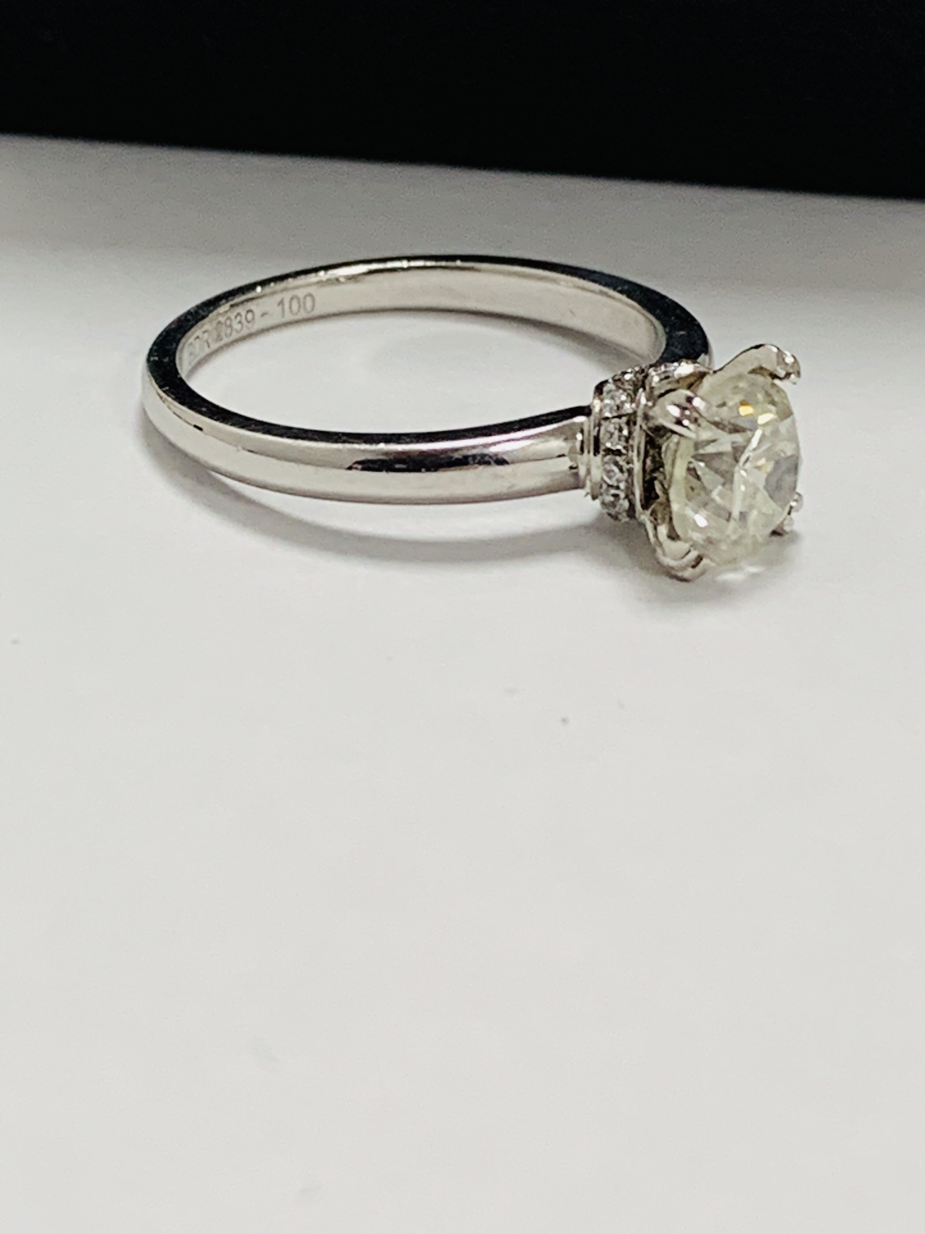 1ct Diamond Solitaire ring,PLatinum setting,diamonds in setting - Image 6 of 12