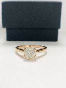 14ct Rose Gold Diamond solitaire ring featuring, round brilliant cut Diamond (1.17ct), 6-claw set.