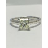 1ct princess cut solitaire ring