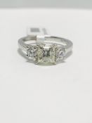 Platinum diamond three stone ring 1.50ct