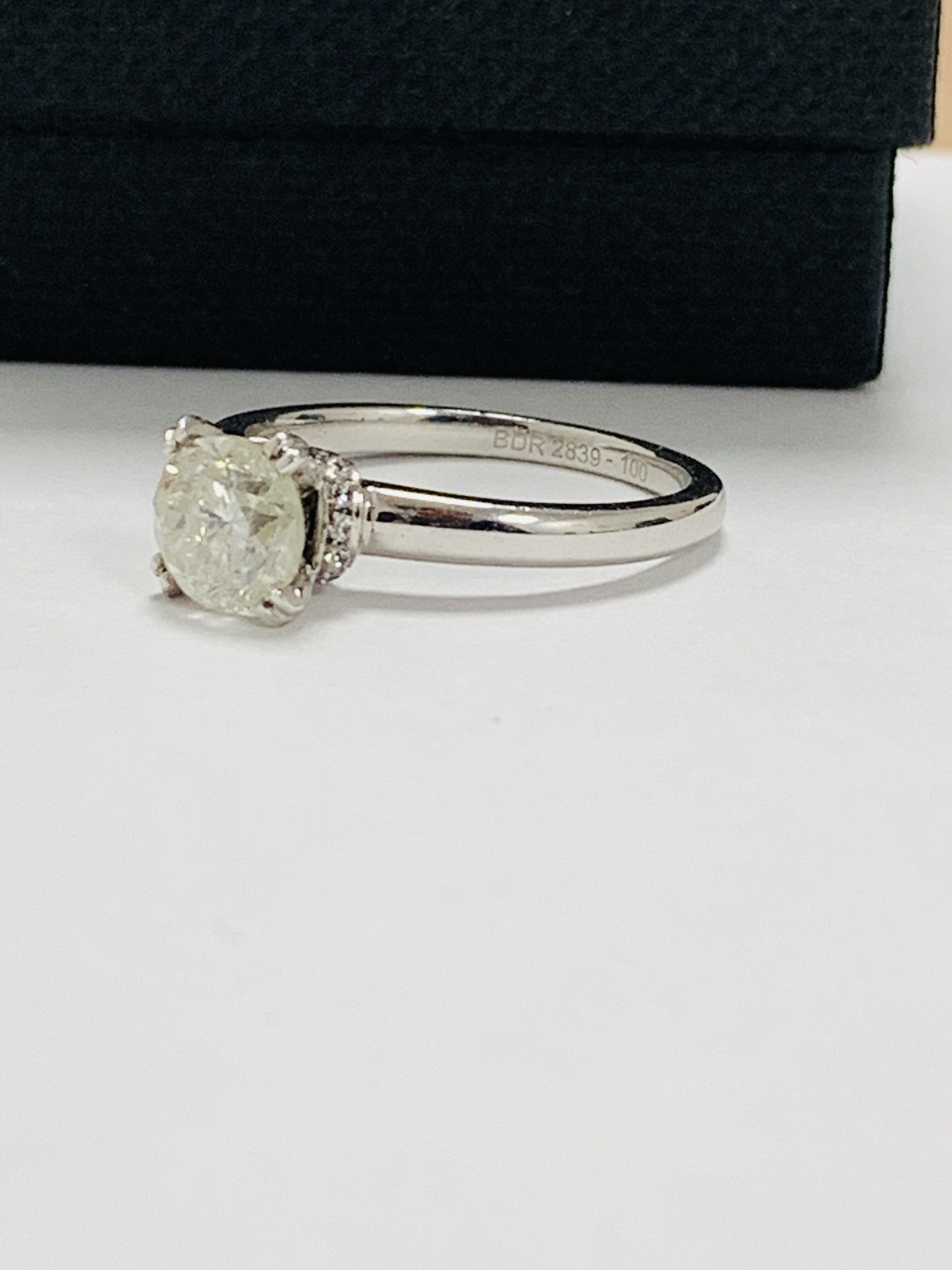 1ct Diamond Solitaire ring,PLatinum setting,diamonds in setting - Image 2 of 12