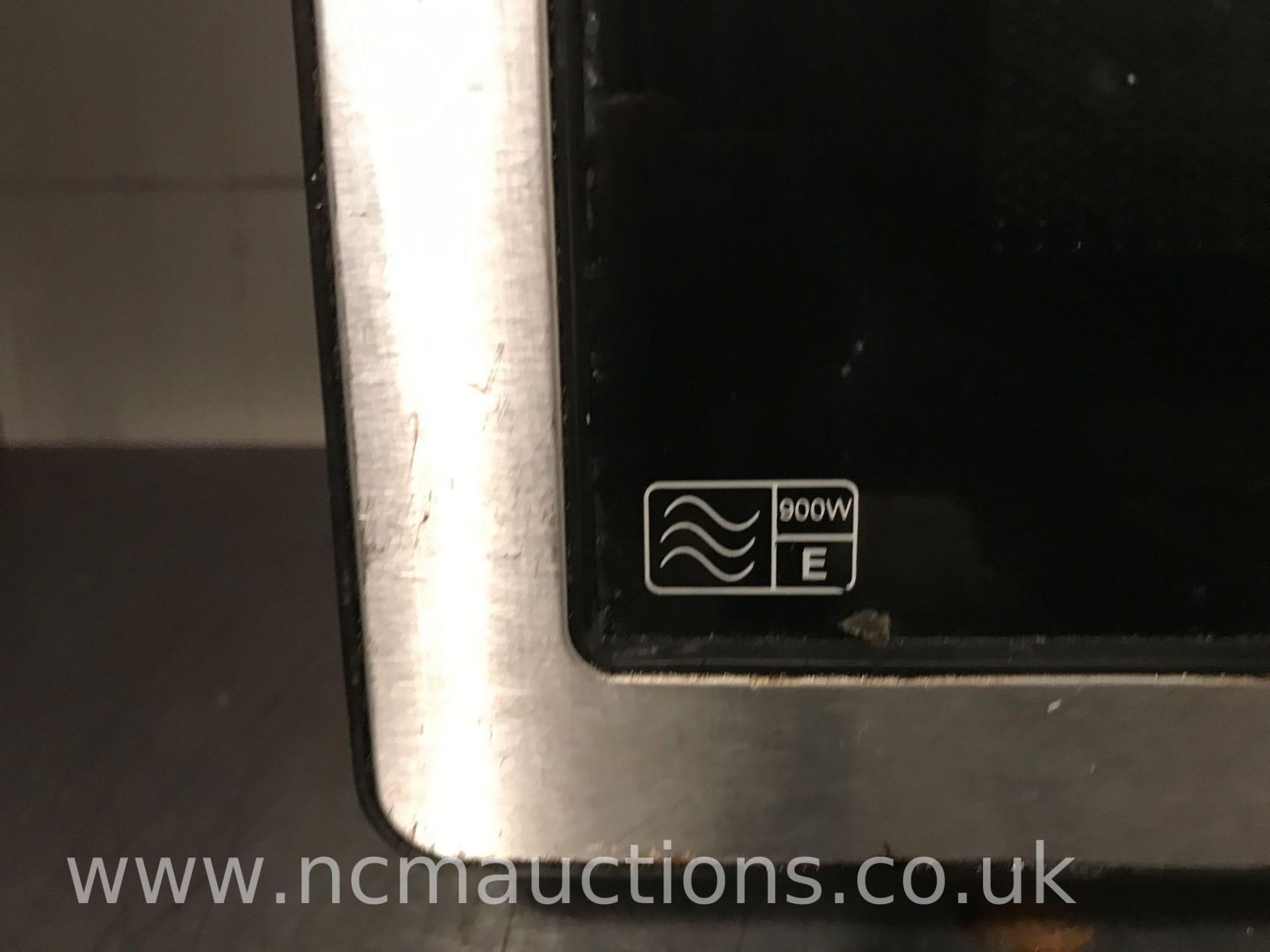 Kenwood microwave and low stainless steel counter on castor wheels - Image 2 of 3