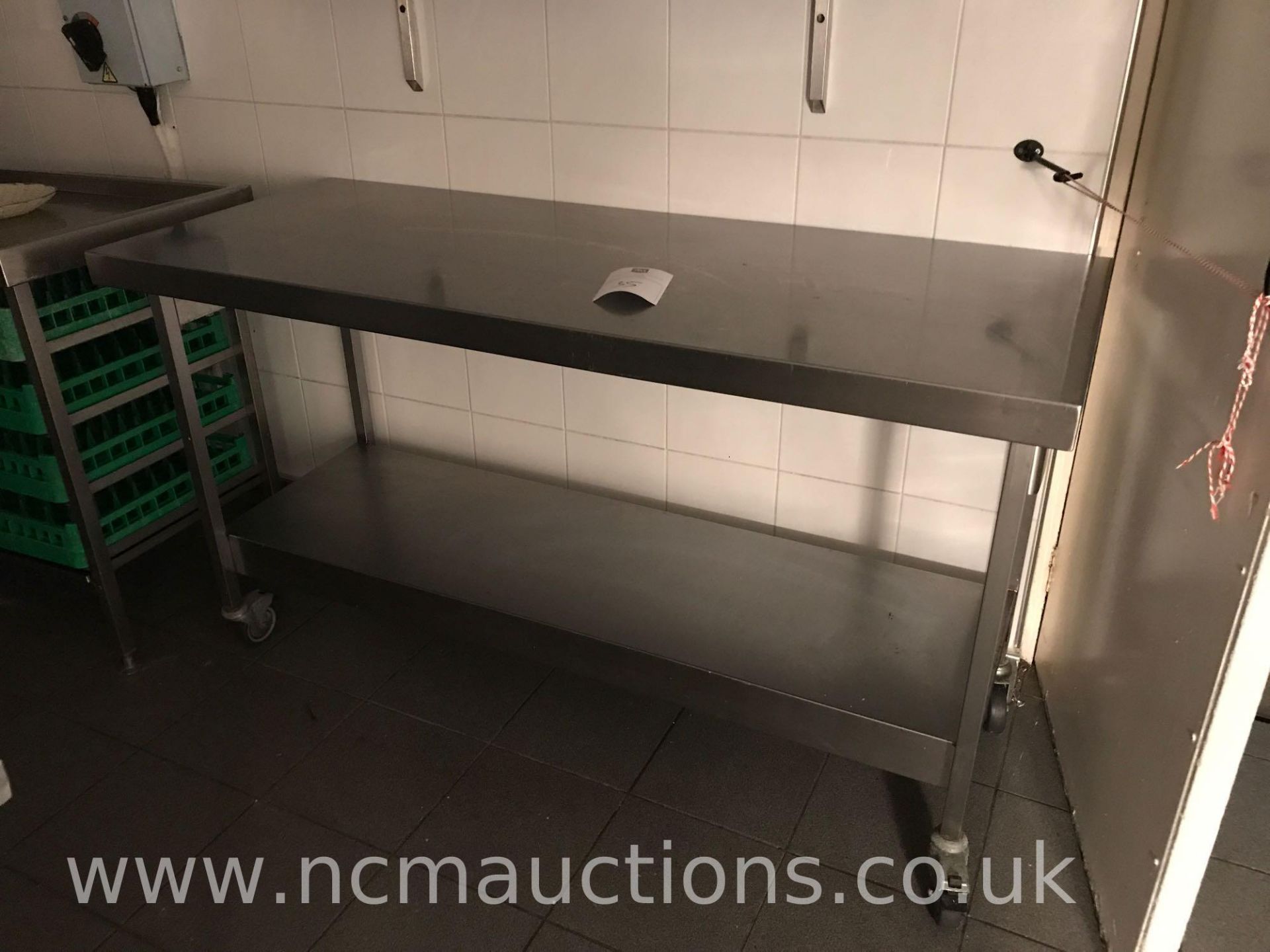 Stainless steel counter and 2x shelf