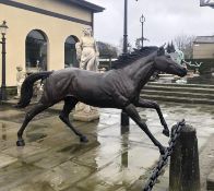 EXCEPTIONAL 3.14M LONG REAL BRONZE HORSE IN MOTION