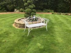 PACKAGED NEW METAL GARDEN BENCH IN WHITE