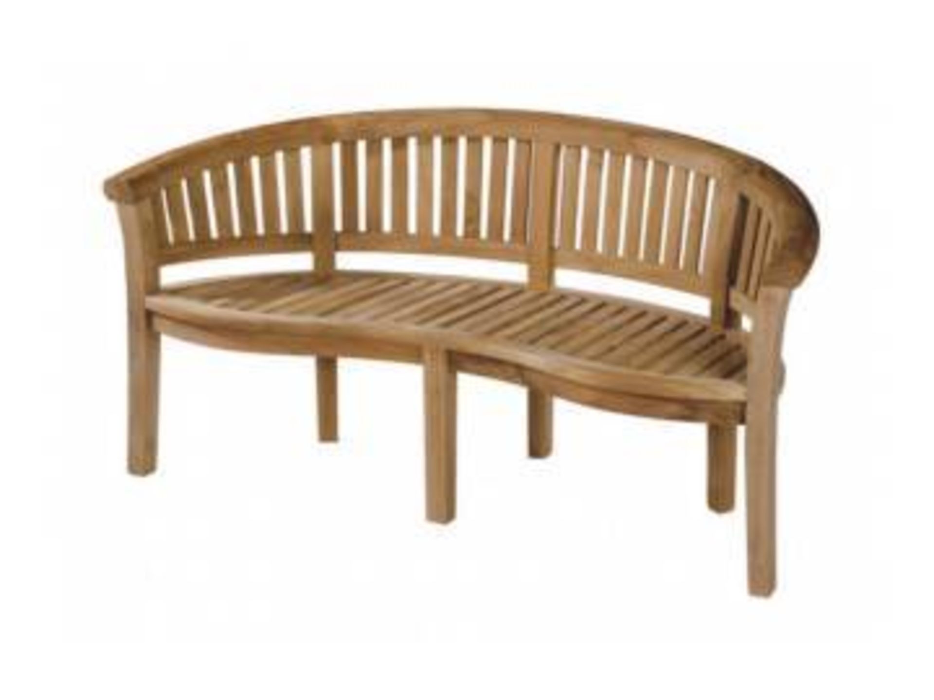 BRAND NEW BOXED SOLID TEAK PEANUT BENCH