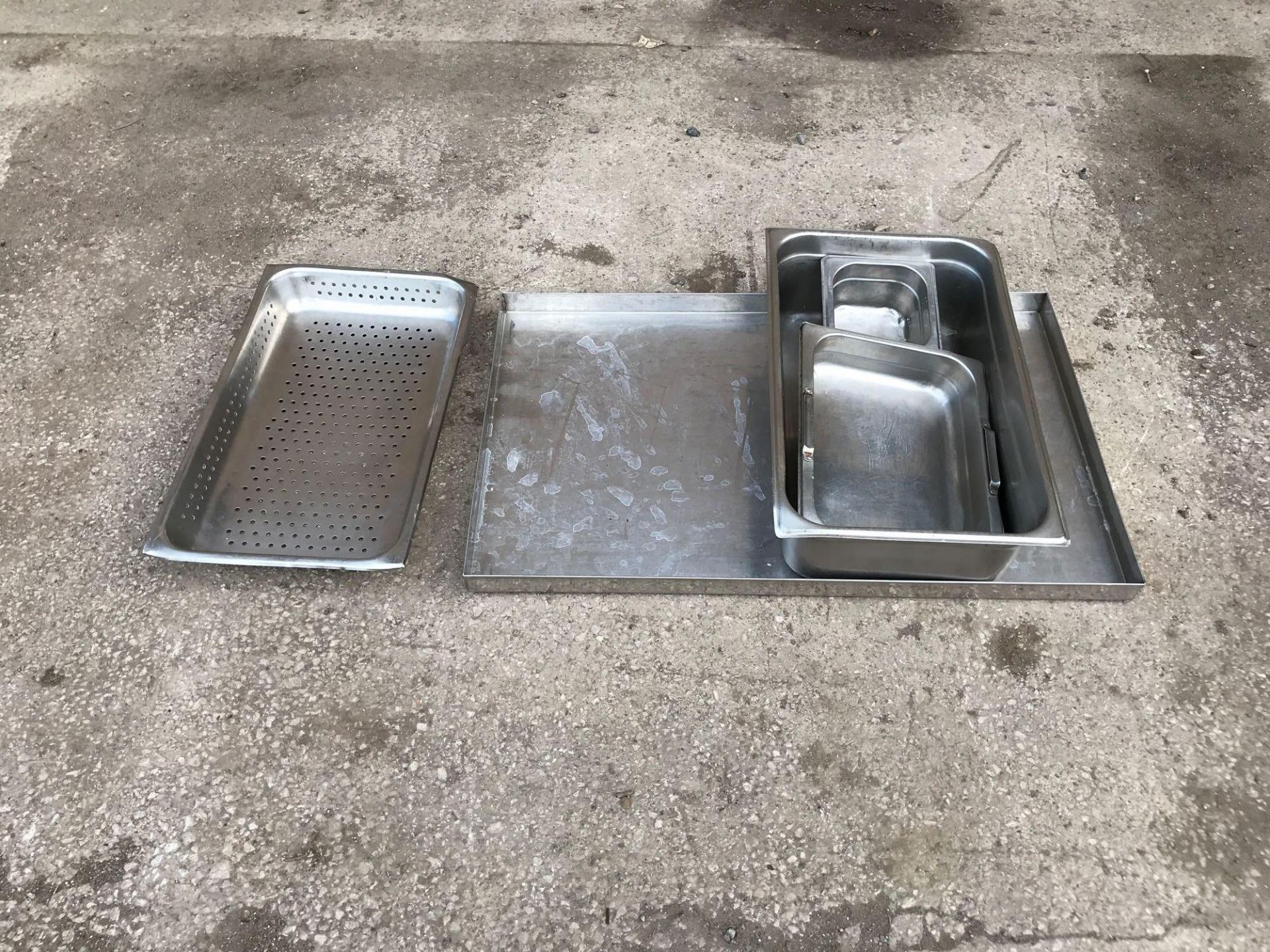 Various stainless steel trays
