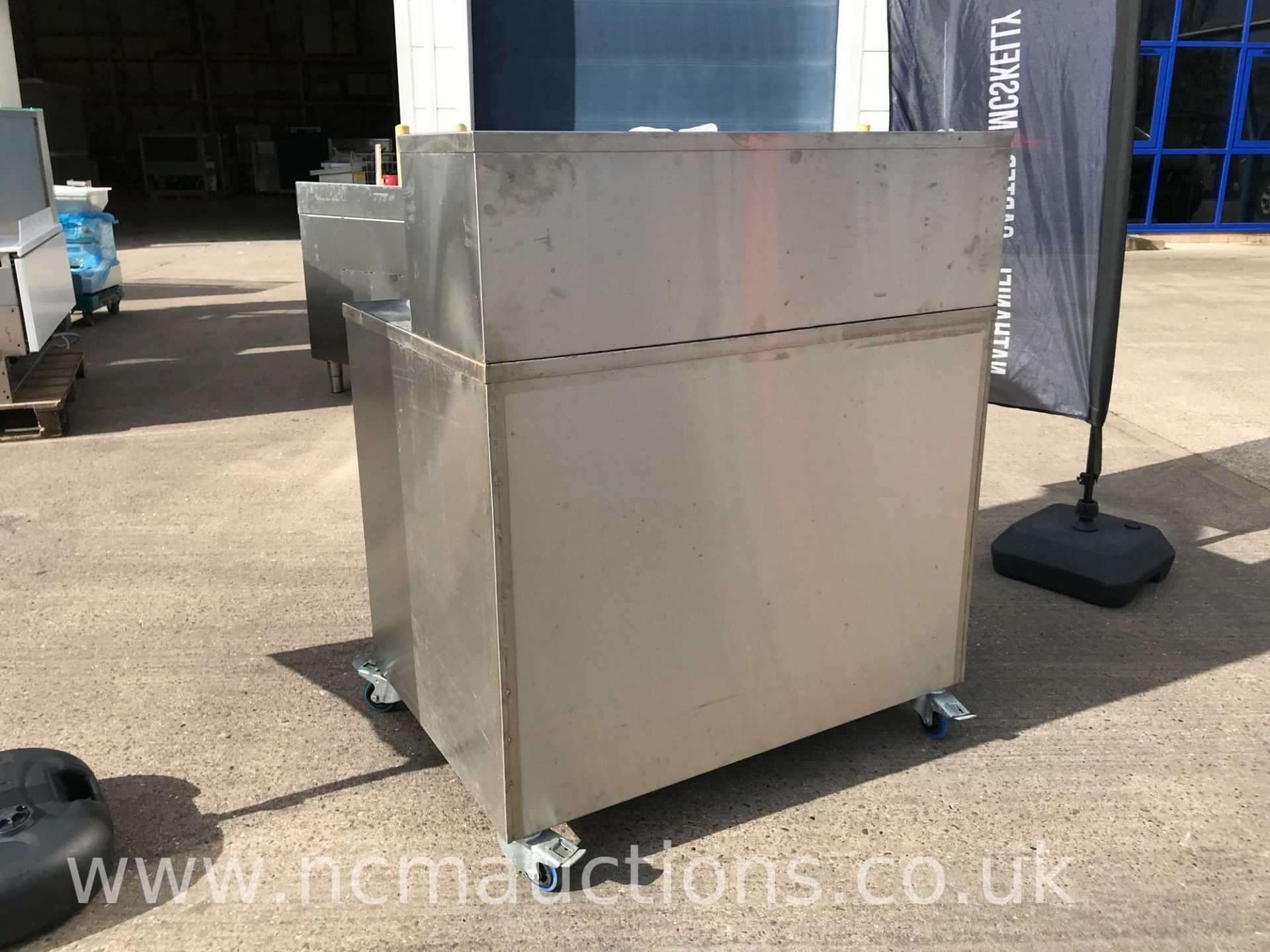 Stainless Steel Cupboard With Work Bench On Castor Wheels - Image 6 of 7