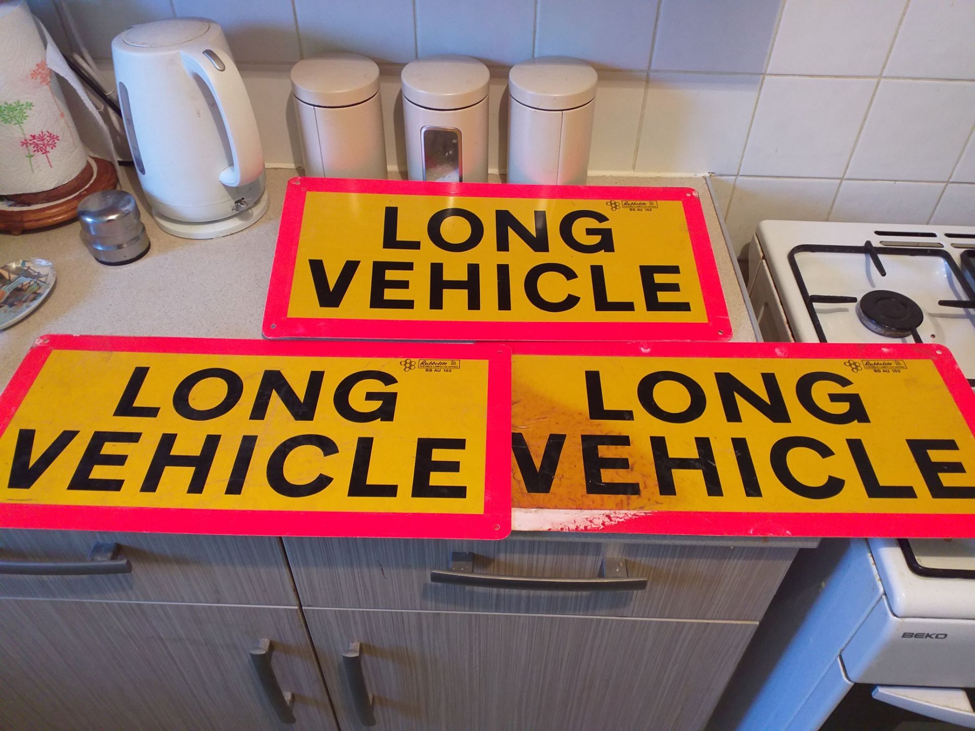 3 x Long Vehicle Truck Signs