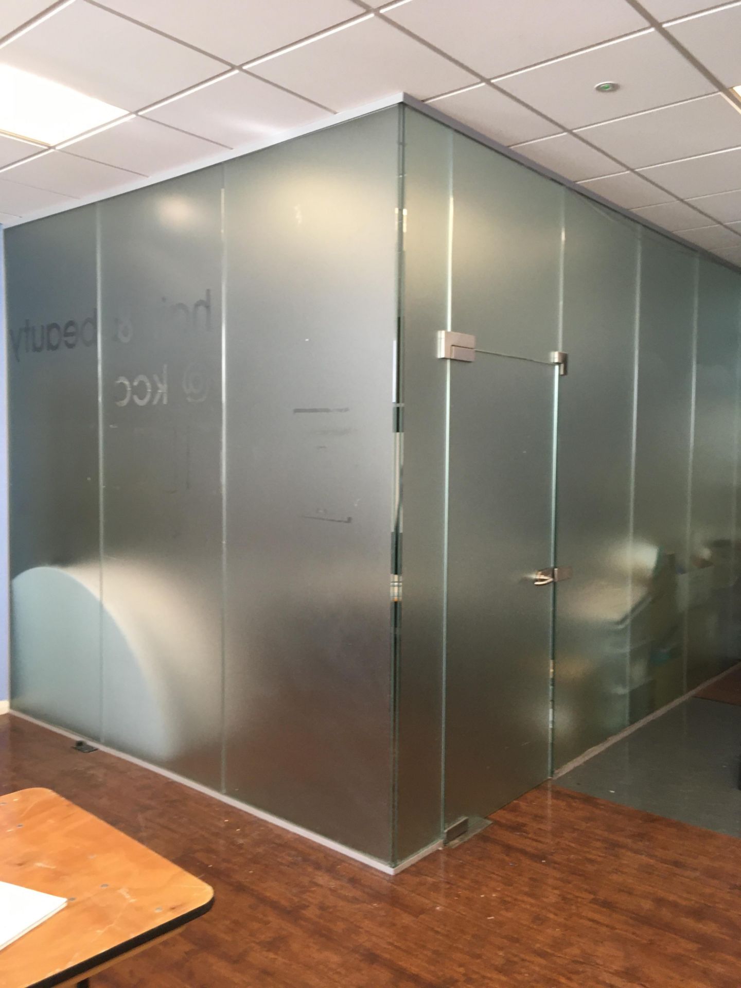 Toughend Glass 2 Sided Partition Wall with Single Door - Image 2 of 4