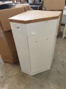 White corner sink unit with sink 830 x 400 x 400mm