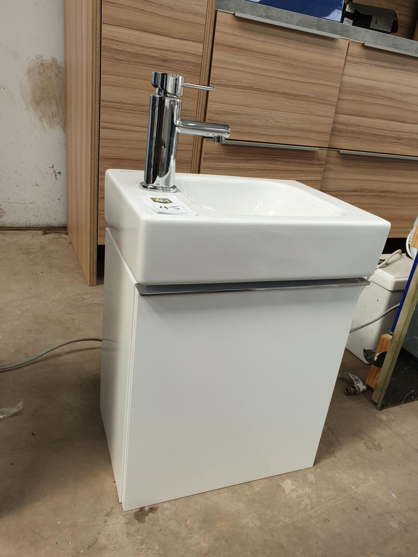 Geberit Small Sink unit with 1 Door Cupboard and Tap
