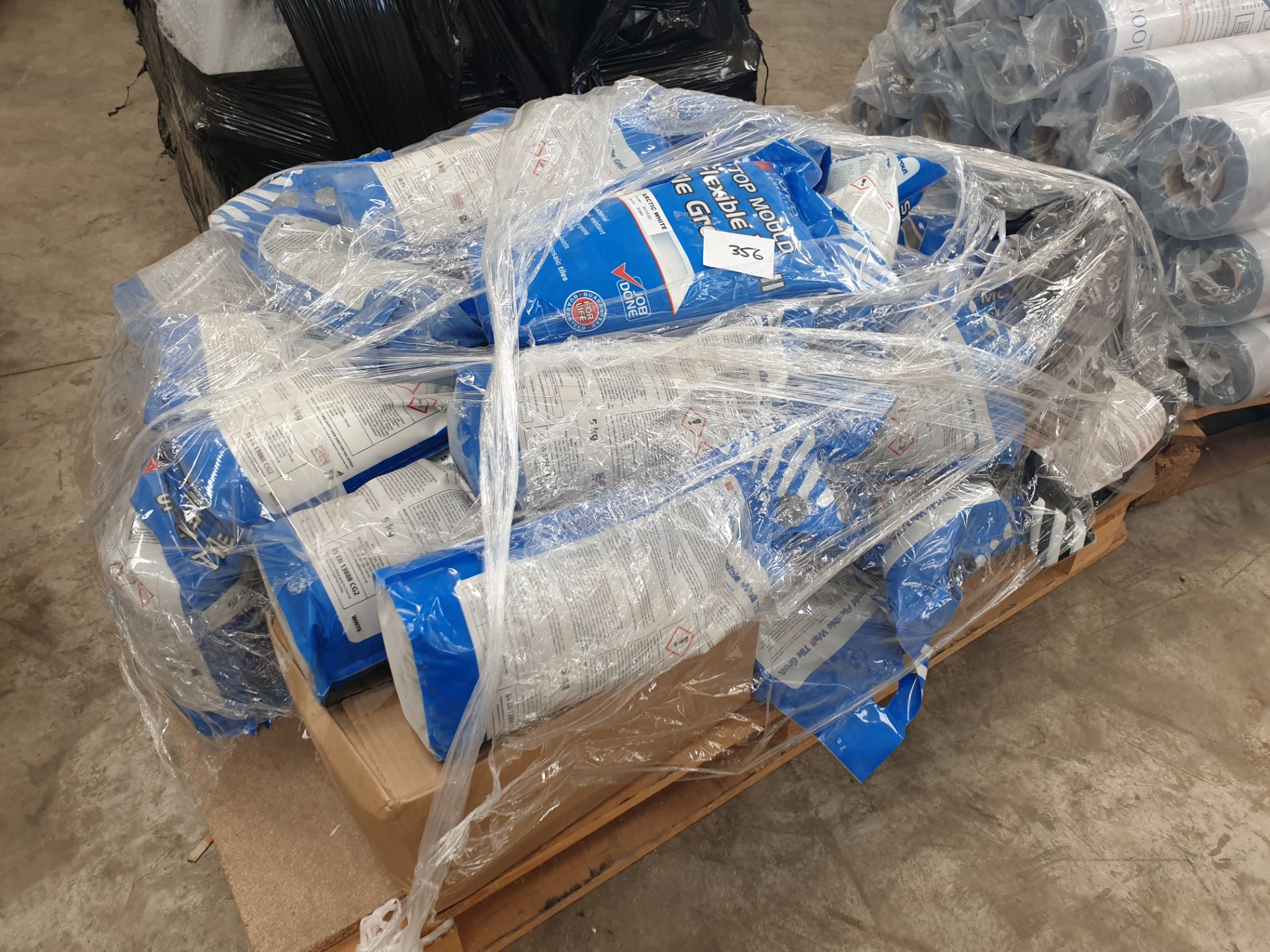 Pallet of flexible tile grout