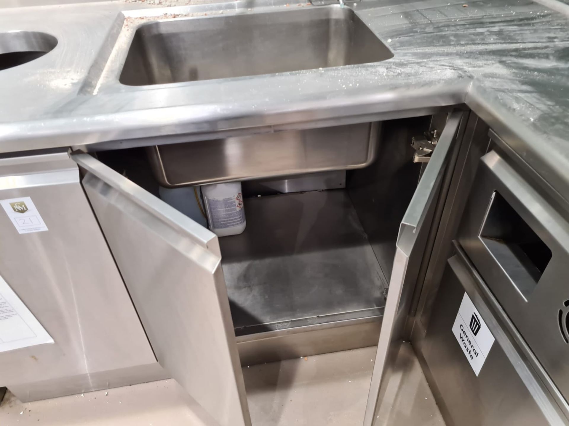 L Shaped Stainless Steel Counter Top Storage Unit - Image 10 of 14