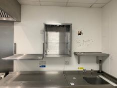 2 Stainless Steel Shelving Units and 1 Cabinet