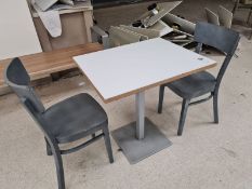 Restraunt Table and 2 Grey Chairs