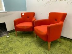 Commercial Grade Red Armchairs x2